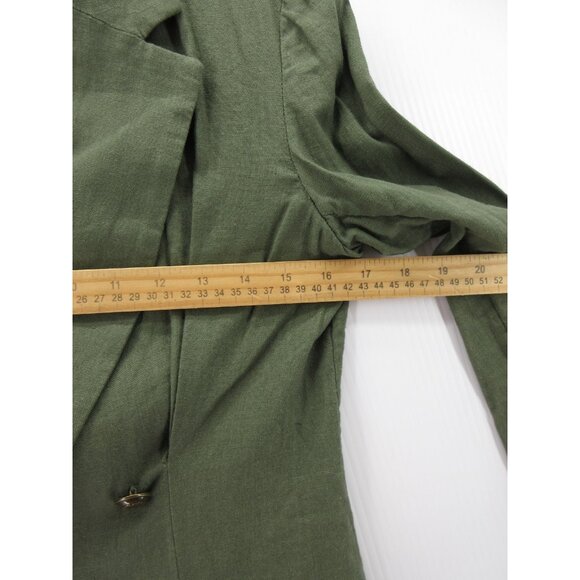 Free People Blazer XS Linen Blend Jacket Double Breasted Military - Picture 5 of 11